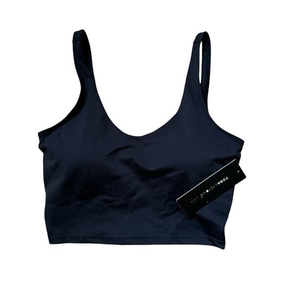 Yogalicious Lux Scoop Neck Athletic Tank Bra Black Womens size Small NWT - Picture 2 of 5